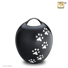 Load image into Gallery viewer, adore pet cremation urn with paw prints medium 90 cu in

