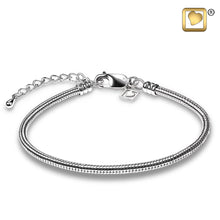 Load image into Gallery viewer, rhodium plated sterling silver pet cremation keepsake jewelry bead bracelet only

