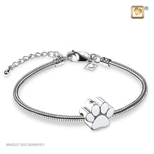 Load image into Gallery viewer, sterling silver pet cremation keepsake jewelry bead paw print
