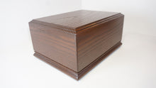 Load image into Gallery viewer, local made pet cremation wood urn 200 cu in walnut
