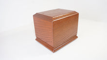 Load image into Gallery viewer, local made pet cremation wood urn 50 cu in cinnamon
