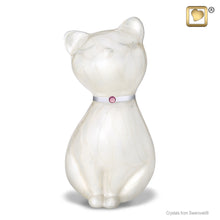 Load image into Gallery viewer, aluminum pet cremation urn princess cat pearl finish 42 cu in
