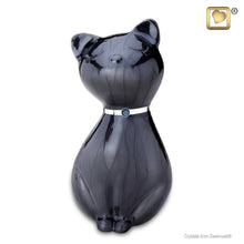 Load image into Gallery viewer, aluminum pet cremation urn princess cat midnight finish 42 cu in
