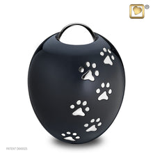 Load image into Gallery viewer, adore pet cremation urn with paw prints large 150 cu in
