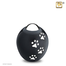 Load image into Gallery viewer, adore pet cremation urn with paw prints small 50 cu in
