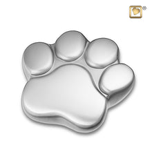 Load image into Gallery viewer, brass pet cremation keepsake urn pewter finish 3 cu in

