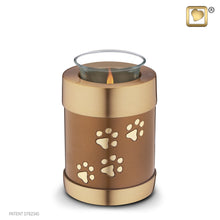 Load image into Gallery viewer, brass and aluminum tealight pet cremation urn bronze 18 cu in.
