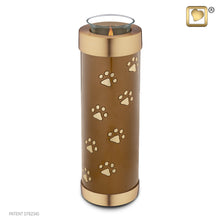 Load image into Gallery viewer, brass and aluminum tealight pet cremation urn bronze 58 cu in.
